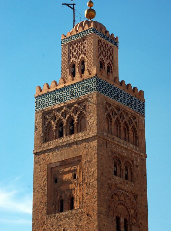Tower of Koutoubia Mosque, a famous landmark and starting point for many Marrakech trips, featured in popular trips from Marrakech and cultural tour Marrakech experiences.